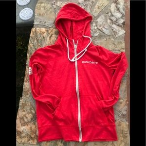 Pure Barre Red Zip Hoodie Size Medium